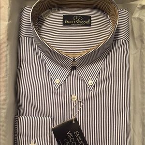 Men’s dress striped shirt, Italian, 100% cotton